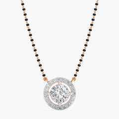 Solitiare Halo Ensemble Diamond Mangalsutra