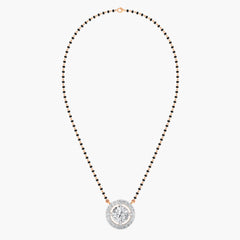 Solitiare Halo Ensemble Diamond Mangalsutra