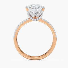 Radiant Rift Solitaire Ring with 3ct Oval Lab Diamond