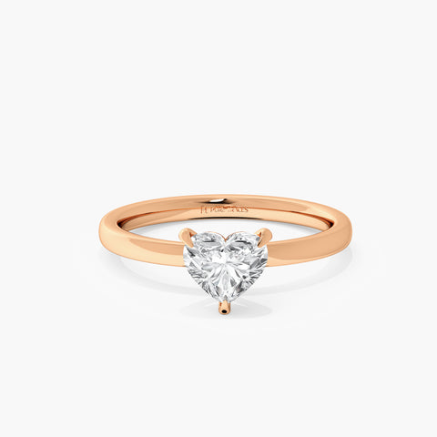 Luminary Solitaire  Ring with 1ct Heart Lab Diamond