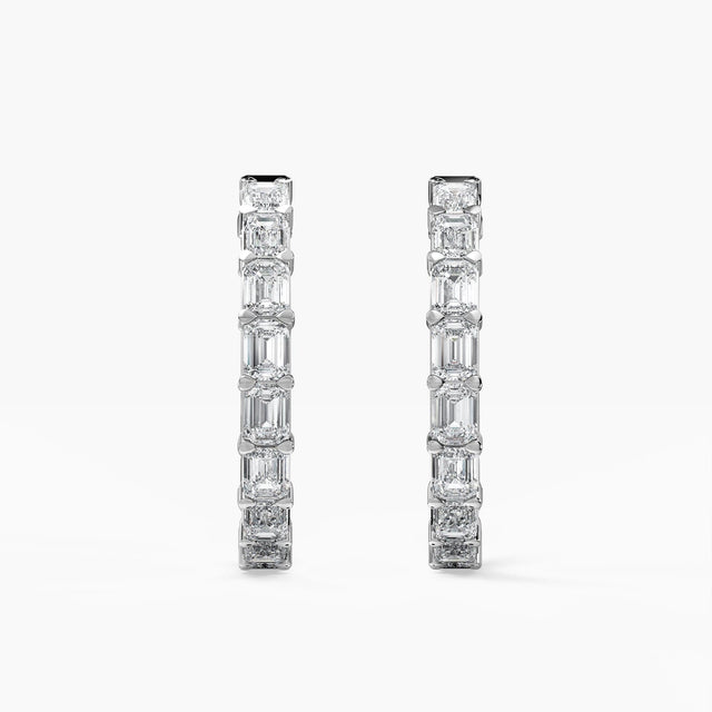 Baguette Breeze Diamond Hoop - Pure Traces Lab Grown Diamond Earring