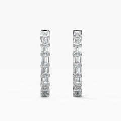 Baguette Breeze Diamond Hoop - Pure Traces Lab Grown Diamond Earring