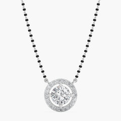 Solitiare Halo Ensemble Diamond Mangalsutra