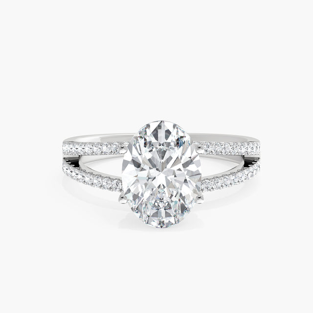 Radiant Rift Solitaire Ring with 3ct Oval Lab Diamond