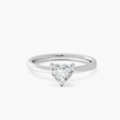 Luminary Solitaire  Ring with 1ct Heart Lab Diamond