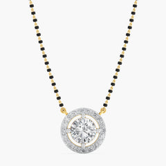 Solitiare Halo Ensemble Diamond Mangalsutra