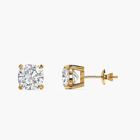 yellow-gold|Aurora Serenade Solitaire Earrings - Pure Traces Lab Grown Diamond Earring
