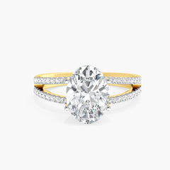 Radiant Rift Solitaire Ring with 3ct Oval Lab Diamond