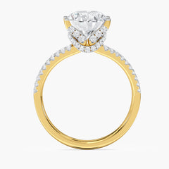 Radiant Rift Solitaire Ring with 3ct Oval Lab Diamond