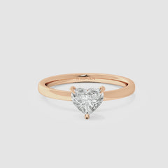 Luminary Solitaire  Ring with 1ct Heart Lab Diamond