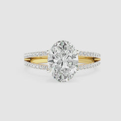 Radiant Rift Solitaire Ring with 3ct Oval Lab Diamond