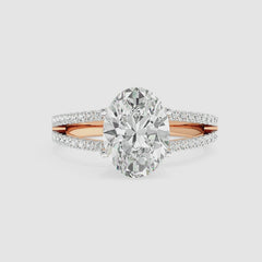 Radiant Rift Solitaire Ring with 3ct Oval Lab Diamond