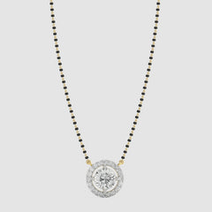 Solitiare Halo Ensemble Diamond Mangalsutra